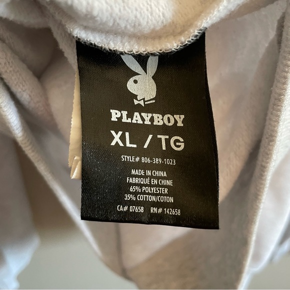 PLAYBOY Heather Grey w Forrest Green Logo Varsity Crewneck Sweater - Size XL GUC - Picture 13 of 14